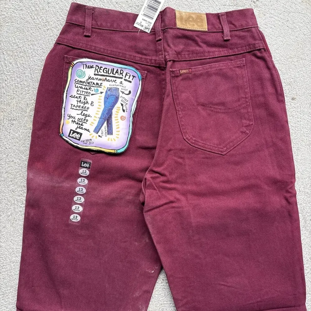 Deadstock Vintage Denim Lee Junior 300 Relaxed Fit Tapered Leg 13 Overdyed Jeans